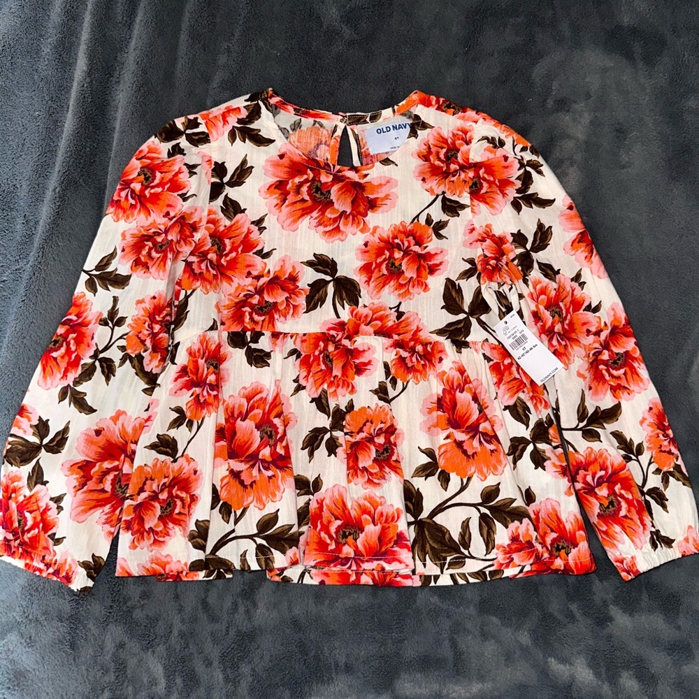 Old Navy floral long sleeve girls top